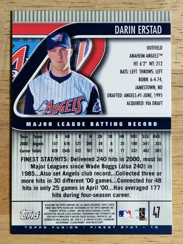 2001 Topps Fusion #47 Darin Erstad FIN