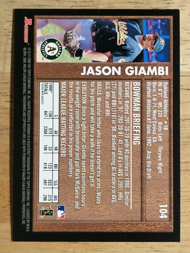 2000 Bowman Retro/Future #104 Jason Giambi