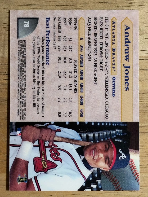 1998 Bowman's Best #78 Andruw Jones