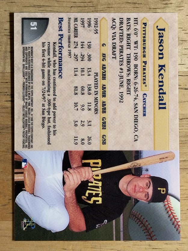 1998 Bowman's Best #51 Jason Kendall