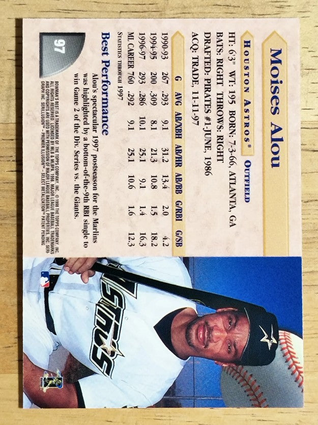 1998 Bowman's Best #97 Moises Alou