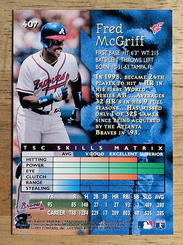 1996 Stadium Club #407 Fred McGriff