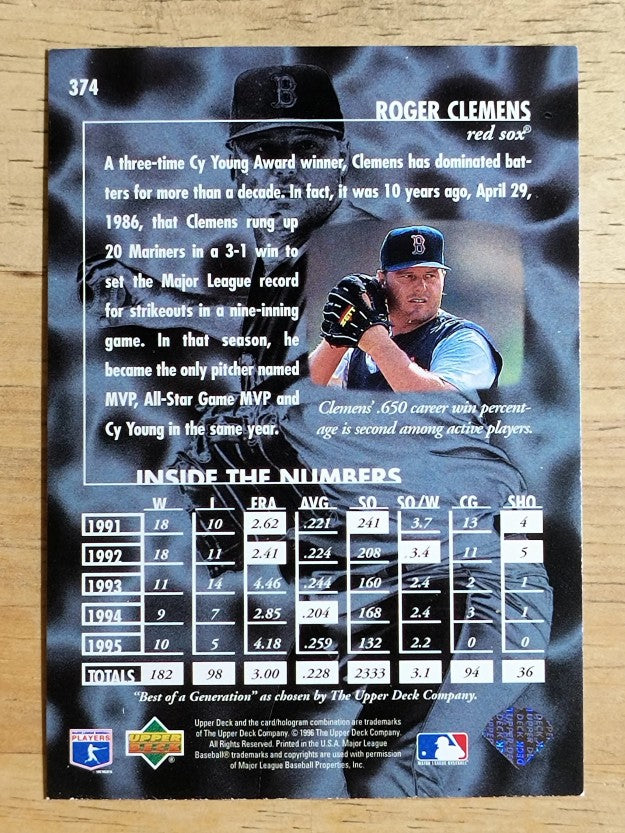 1996 Upper Deck #374 Roger Clemens BG