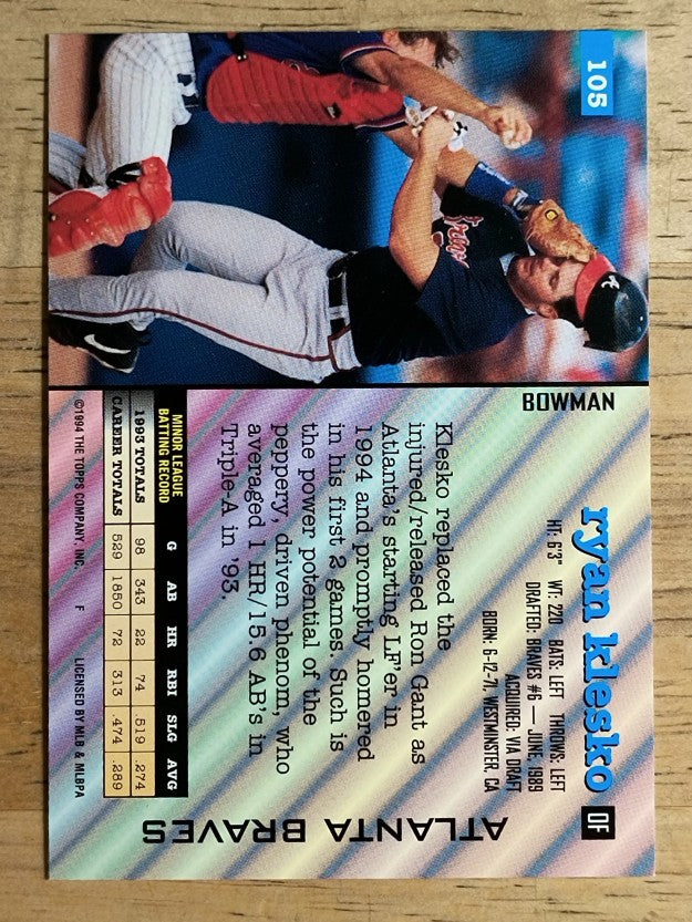 1994 Bowman #105 Ryan Klesko