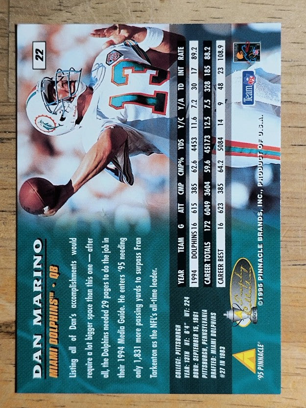 1995 Pinnacle Trophy Collection #22 Dan Marino