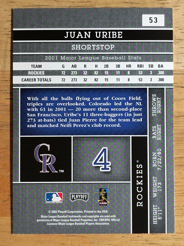 2002 Absolute Memorabilia #53 Juan Uribe