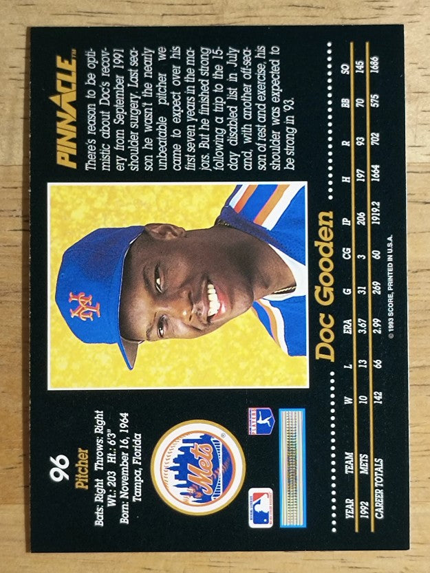 1993 Pinnacle #96 Dwight Gooden