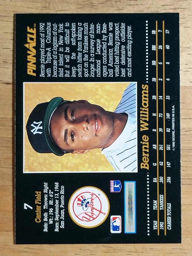 1993 Pinnacle #7 Bernie Williams