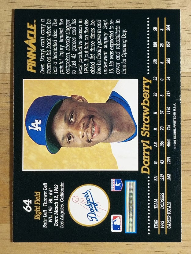 1993 Pinnacle #64 Darryl Strawberry