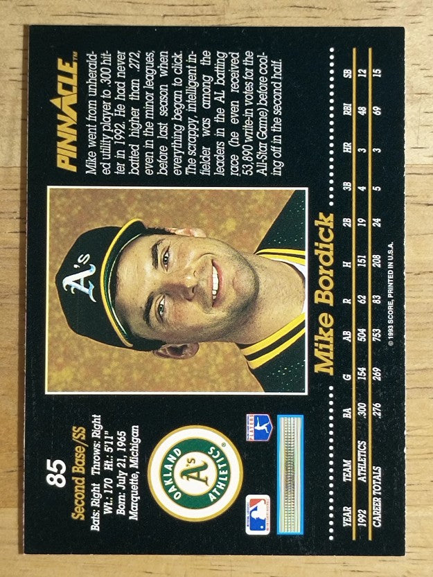 1993 Pinnacle #85 Mike Bordick