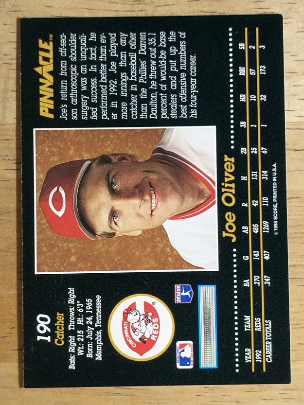 1993 Pinnacle #190 Joe Oliver