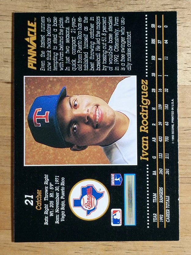 1993 Pinnacle #21 Ivan Rodriguez