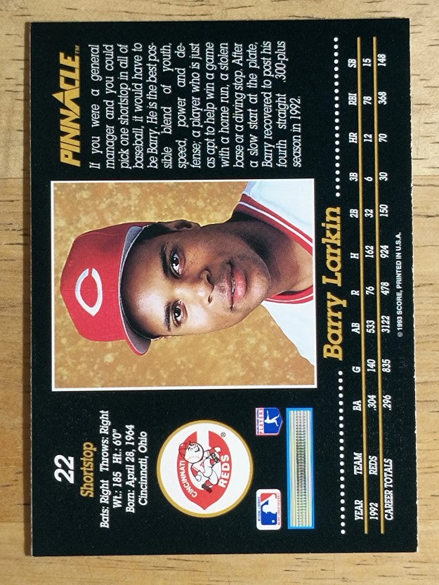 1993 Pinnacle #22 Barry Larkin