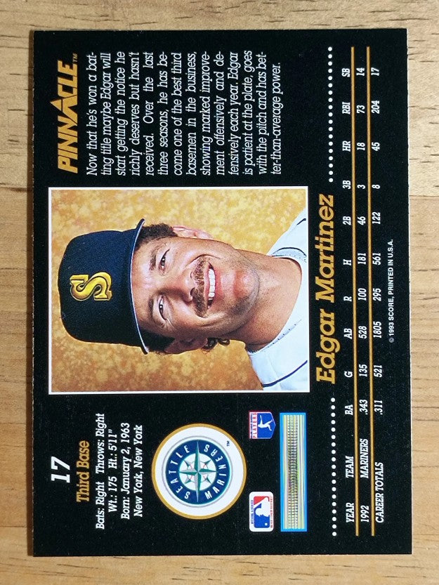 1993 Pinnacle #17 Edgar Martinez