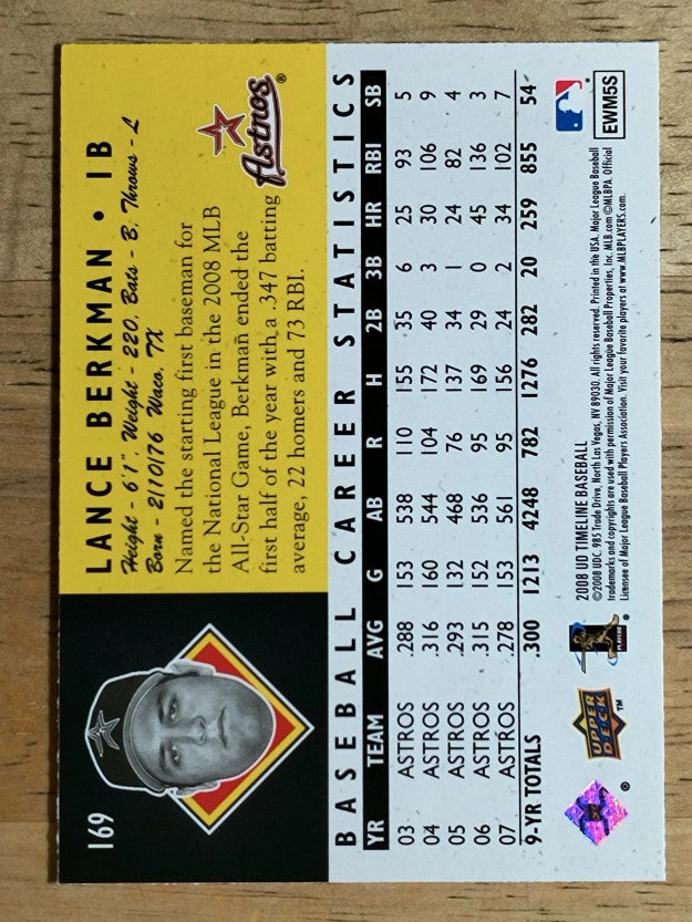 2008 Upper Deck Timeline #169 Lance Berkman 94 ATH