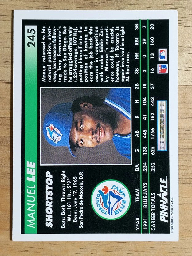 1992 Pinnacle #245 Manuel Lee