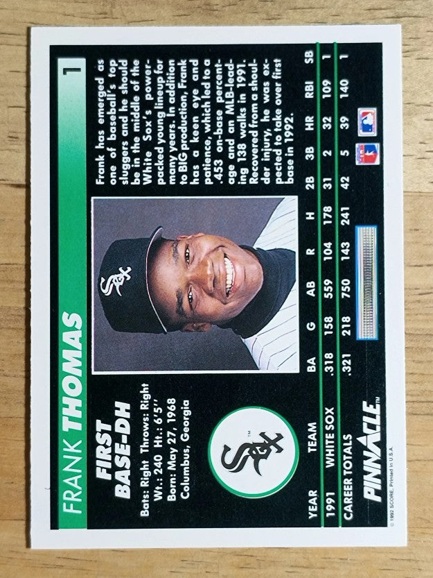 1992 Pinnacle #1 Frank Thomas