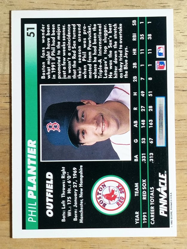 1992 Pinnacle #51 Phil Plantier
