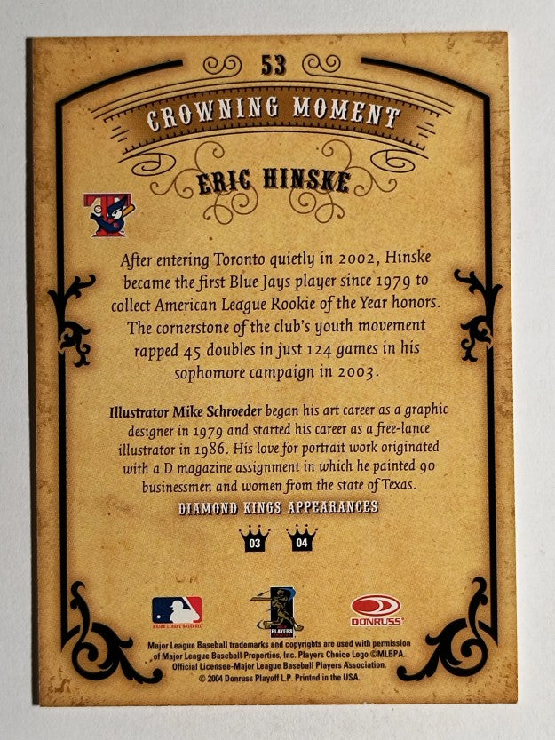 2004 Diamond Kings Framed Bronze #53 Eric Hinske