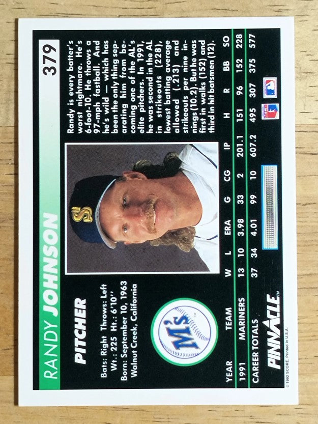 1992 Pinnacle #379 Randy Johnson