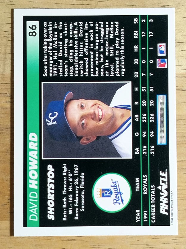 1992 Pinnacle #86 David Howard