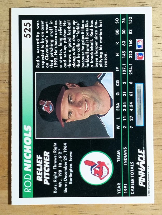 1992 Pinnacle #525 Rod Nichols