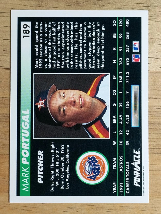 1992 Pinnacle #189 Mark Portugal