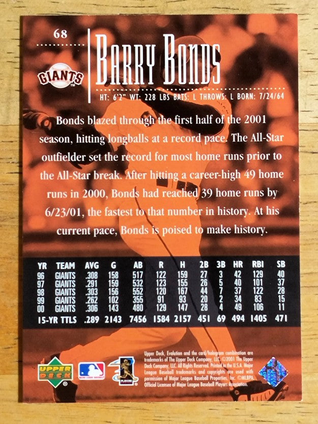 2001 Upper Deck Evolution #68 Barry Bonds