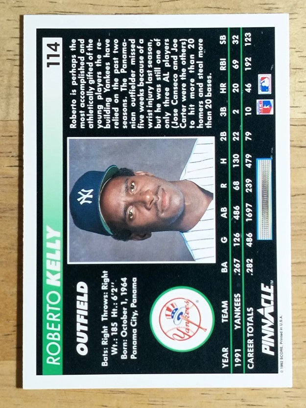 1992 Pinnacle #114 Roberto Kelly
