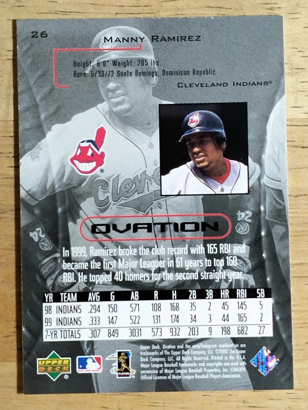 2000 Upper Deck Ovation #26 Manny Ramirez