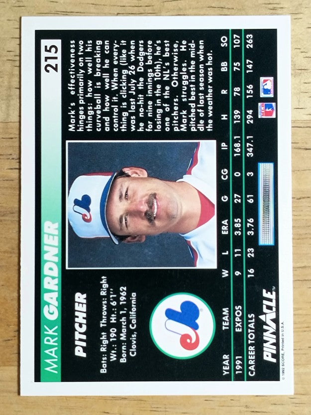 1992 Pinnacle #215 Mark Gardner