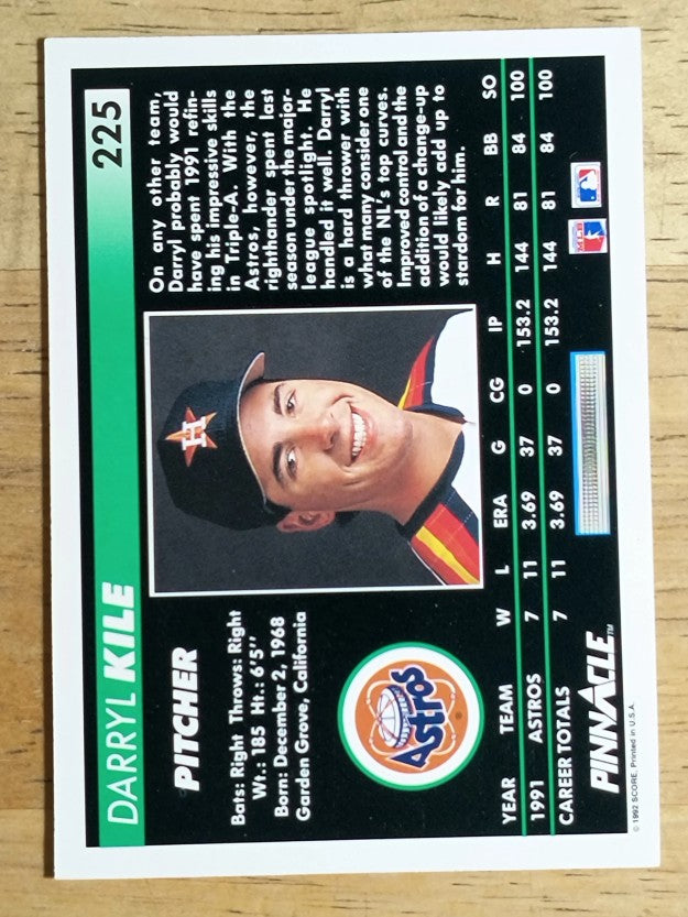 1992 Pinnacle #225 Darryl Kile