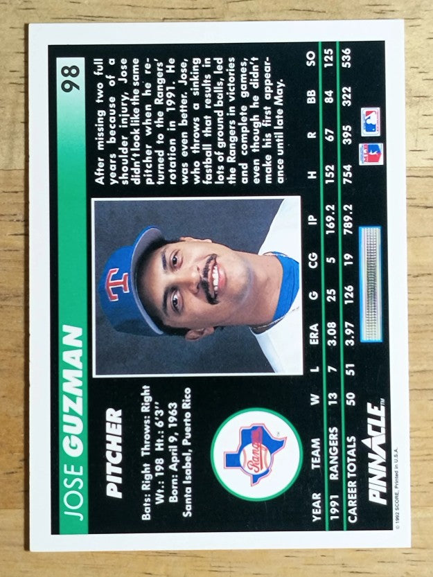 1992 Pinnacle #98 Jose Guzman