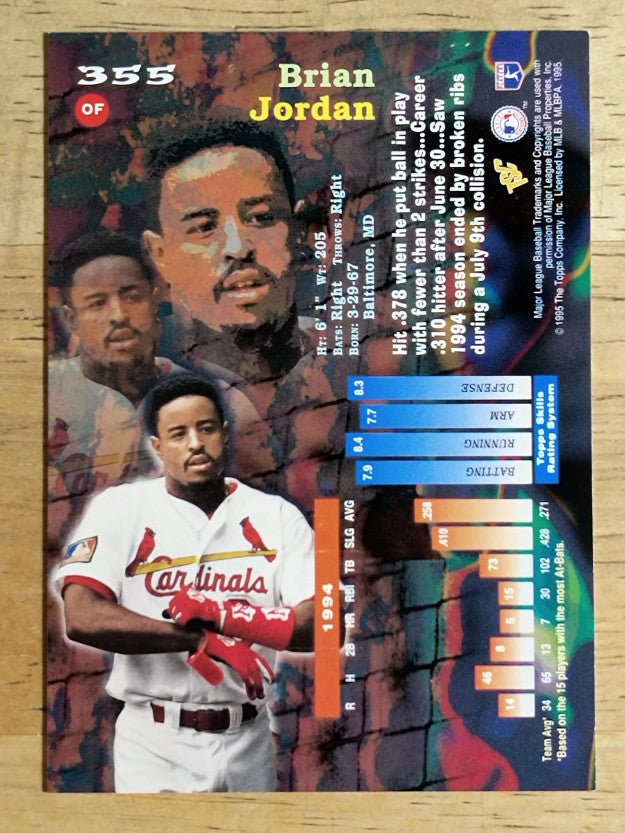 1995 Stadium Club #355 Brian Jordan