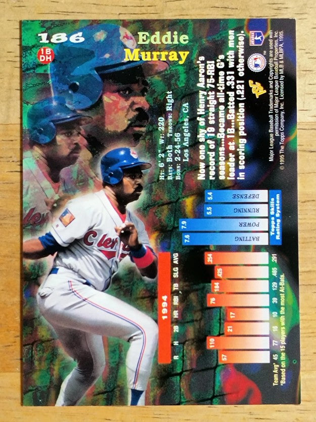1995 Stadium Club #186 Eddie Murray