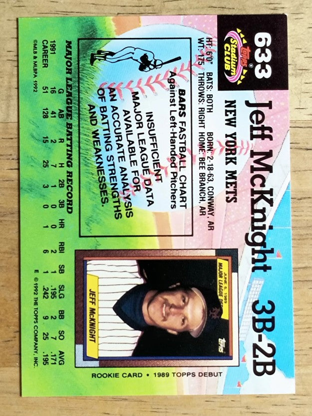 1992 Stadium Club #633 Jeff McKnight