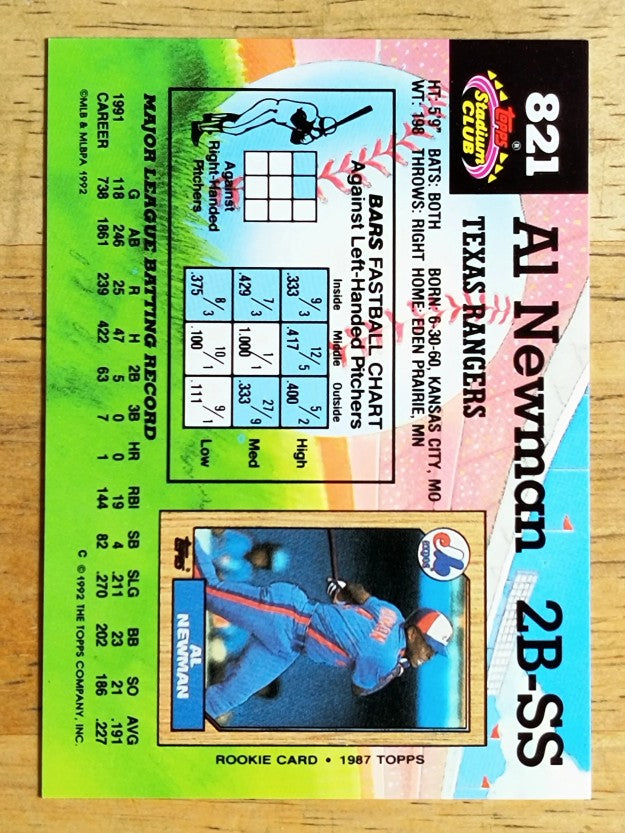 1992 Stadium Club #821 Al Newman