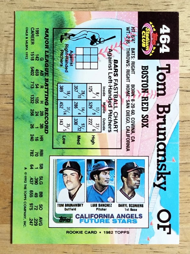 1992 Stadium Club #464 Tom Brunansky