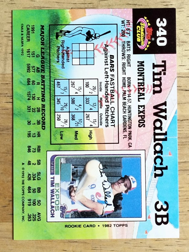 1992 Stadium Club #340 Tim Wallach