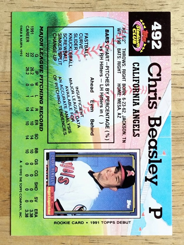 1992 Stadium Club #492 Chris Beasley