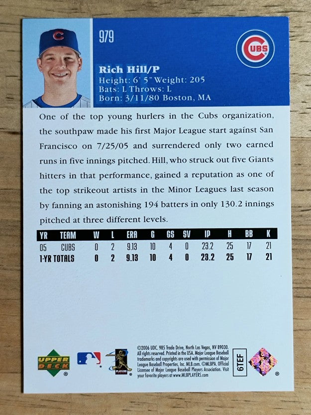 2006 Upper Deck #979 Rich Hill
