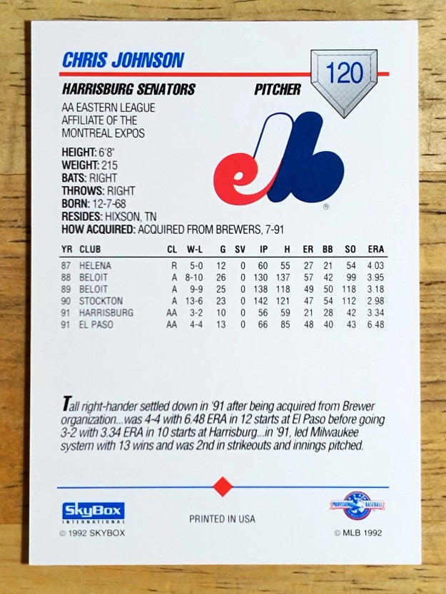 1992 SkyBox AA #120 Chris Johnson