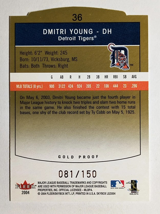 2004 SkyBox LE Gold Proof #36 Dmitri Young