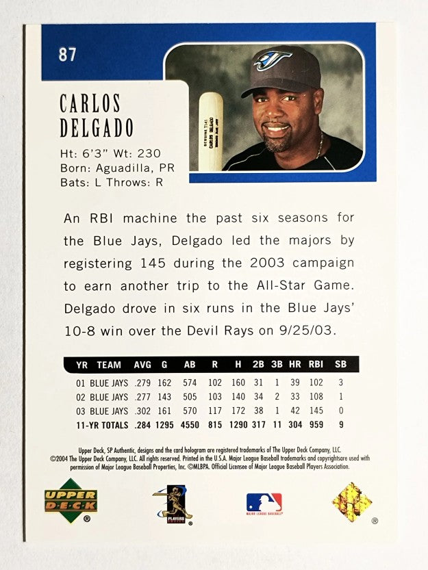 2004 SP Authentic 499/249 #87 Carlos Delgado