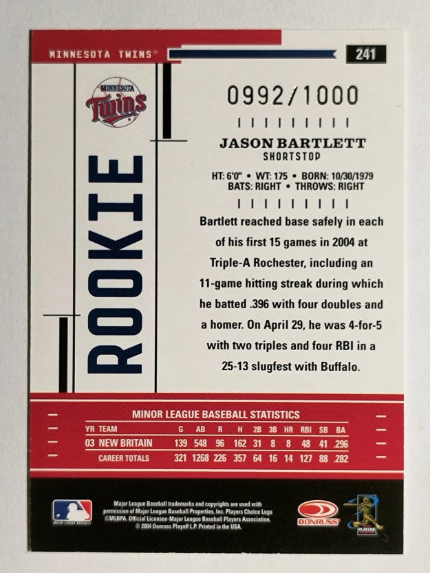 2004 Throwback Threads #241 Jason Bartlett ROO RC