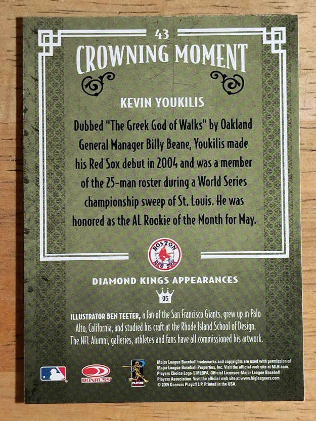 2005 Diamond Kings #43 Kevin Youkilis