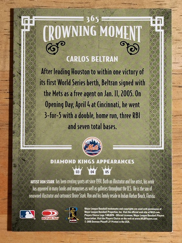 2005 Diamond Kings #365 Carlos Beltran