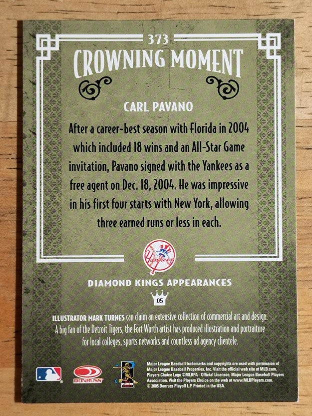 2005 Diamond Kings #373 Carl Pavano