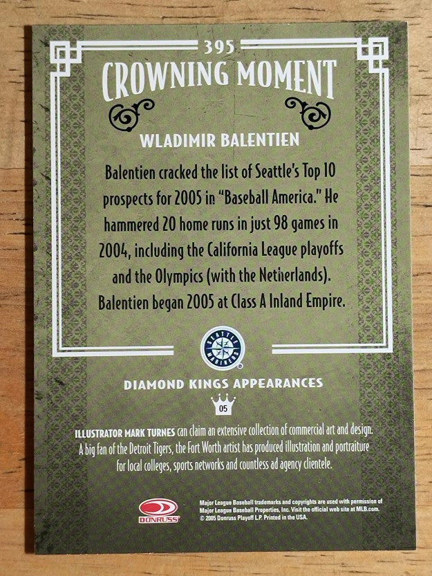 2005 Diamond Kings #395 Wladimir Balentien RC