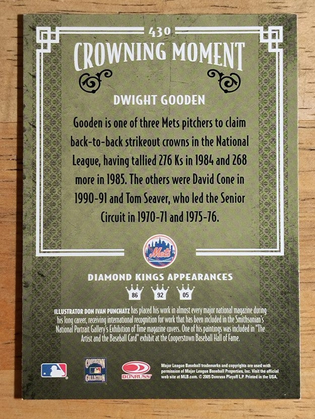 2005 Diamond Kings #430 Dwight Gooden